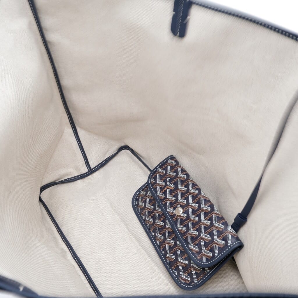 Navy Goyardine Canvas and Chevroches Calfskin Saint Louis GM Bag