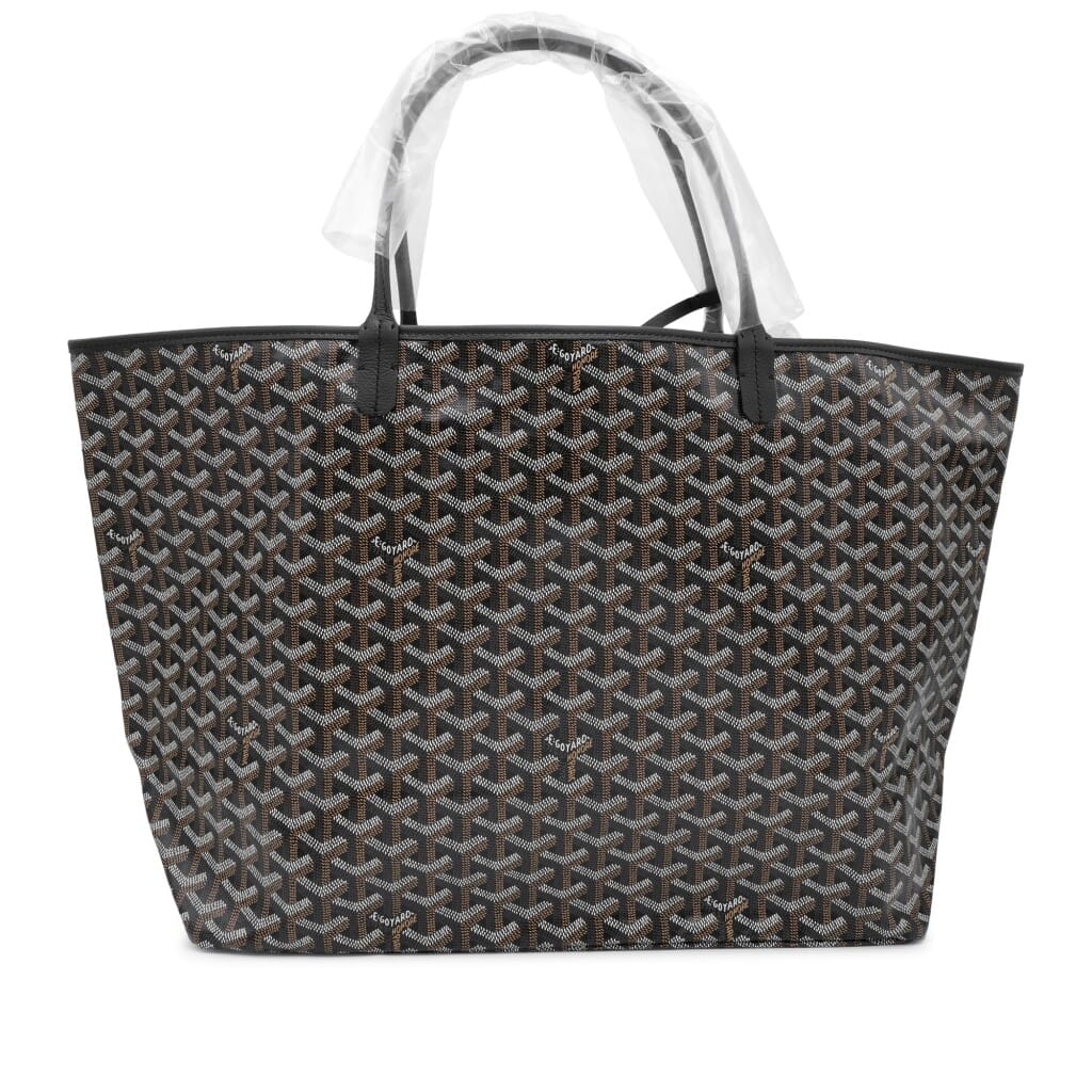Black Goyardine Canvas and Chevroches Calfskin Saint Louis GM Bag