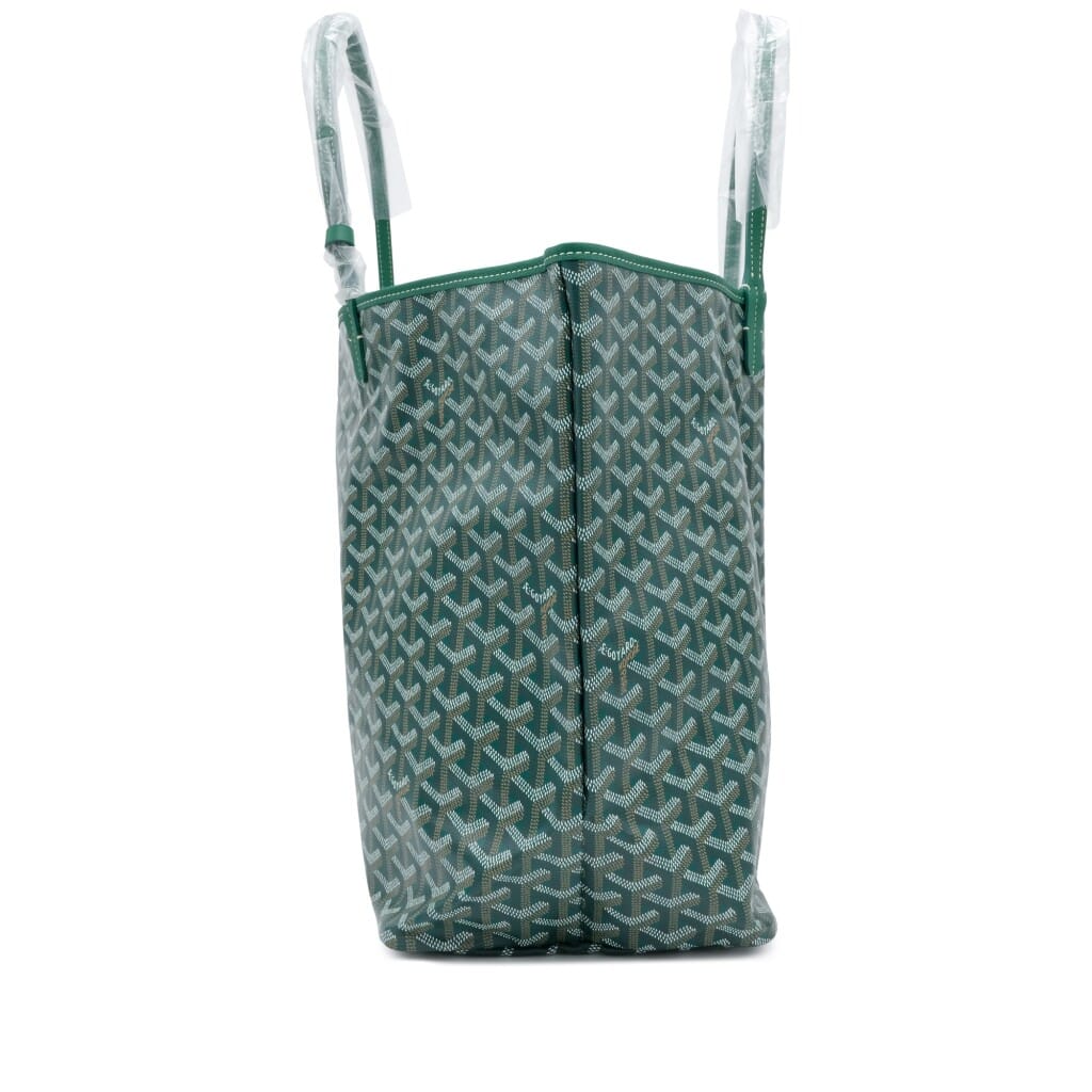 Green Goyardine Canvas and Chevroches Calfskin Saint Louis GM Bag