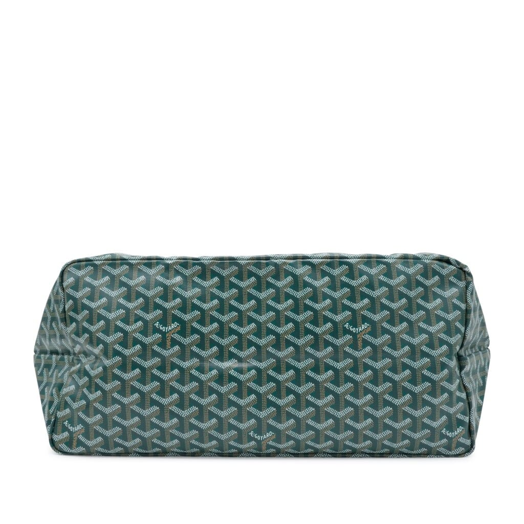 Green Goyardine Canvas and Chevroches Calfskin Saint Louis GM Bag