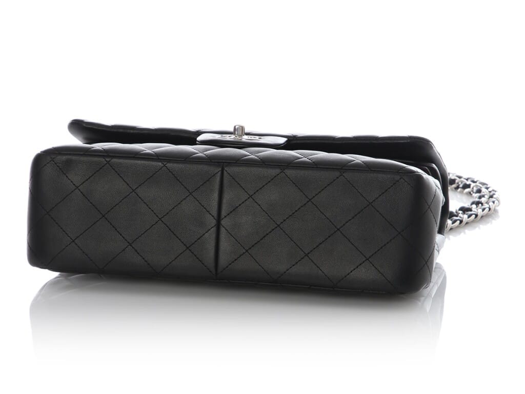 Black Quilted Lambskin Jumbo Classic Double Flap Bag Silver Hardware, 2017-2018