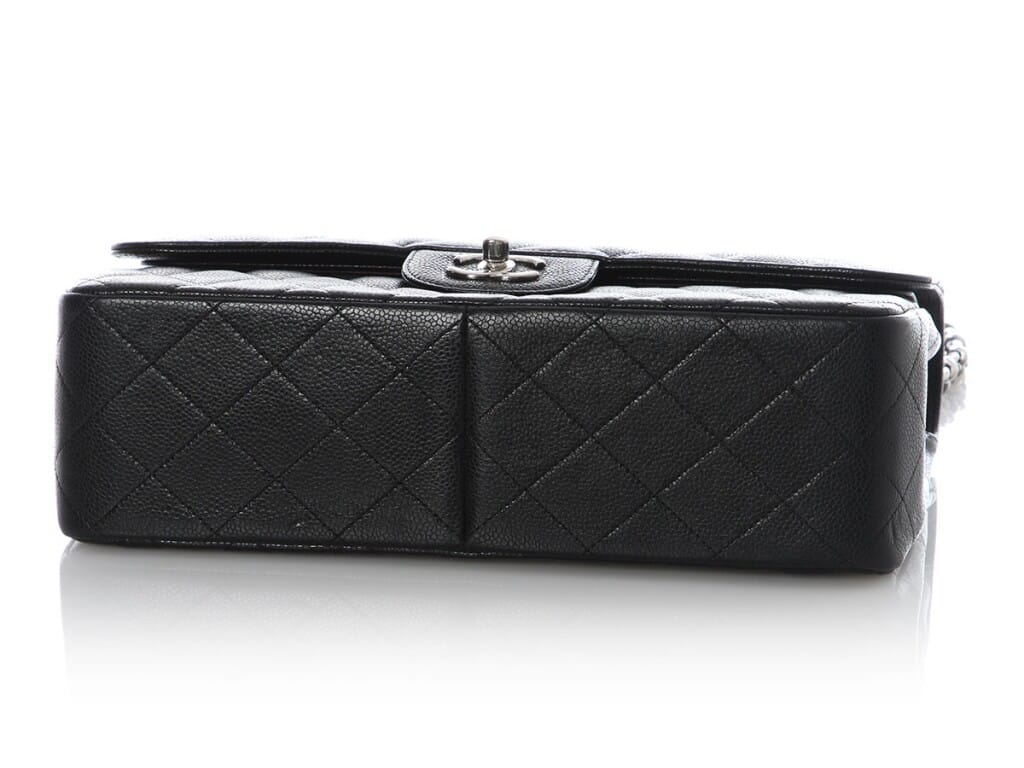 Black Quilted Caviar Jumbo Classic Double Flap Bag Silver Hardware, 2012