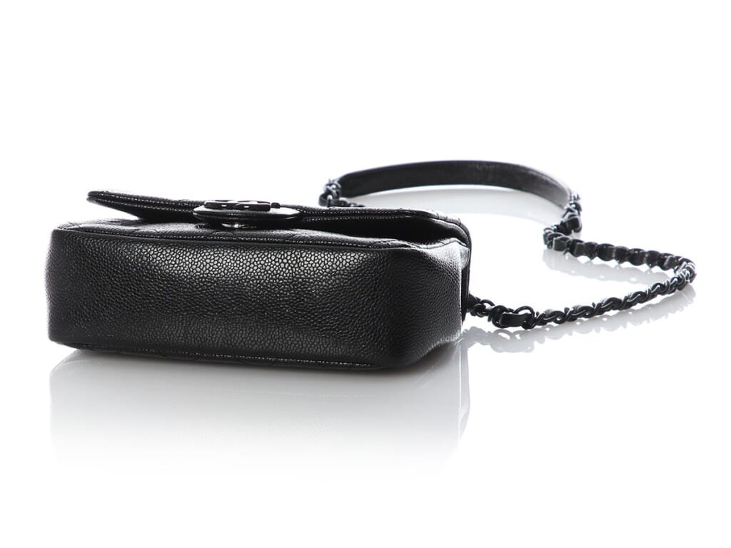 Black Quilted Caviar Incognito Mini Square Flap Bag Black Hardware, 2020