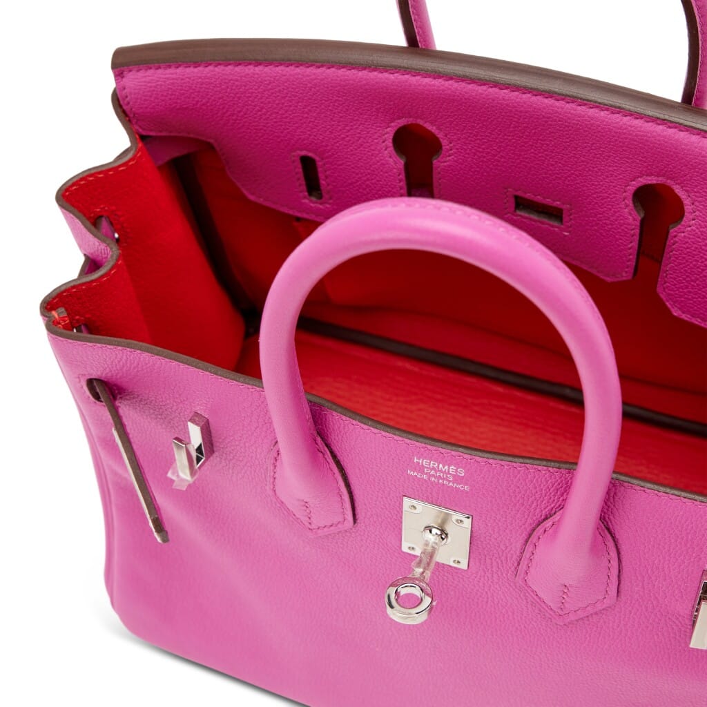 Magnolia and Capucine Novillo Verso Birkin 25 Palladium Hardware, 2020