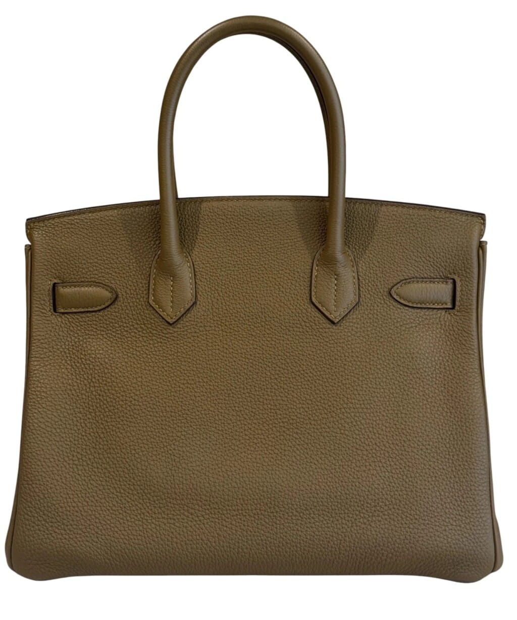 Bronze Dore and Bleu Brume Togo Verso Birkin 30 Palladium Hardware, 2020