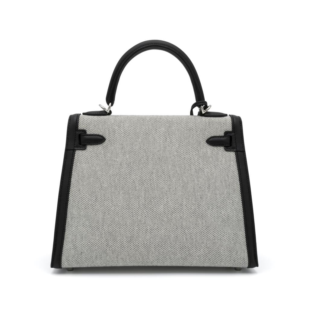 Limited Edition Black Swift and Ecru Toile Kelly 25 Sellier Palladium Hardware, 2026