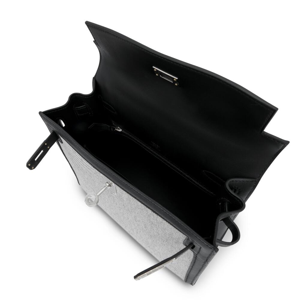 Limited Edition Black Swift and Ecru Toile Kelly 25 Sellier Palladium Hardware, 2026