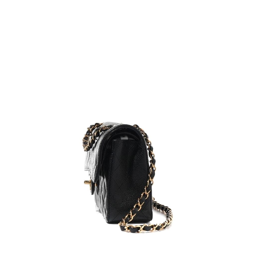 Black Quilted Caviar Small Timeless Double Flap Gold Hardware, 2021