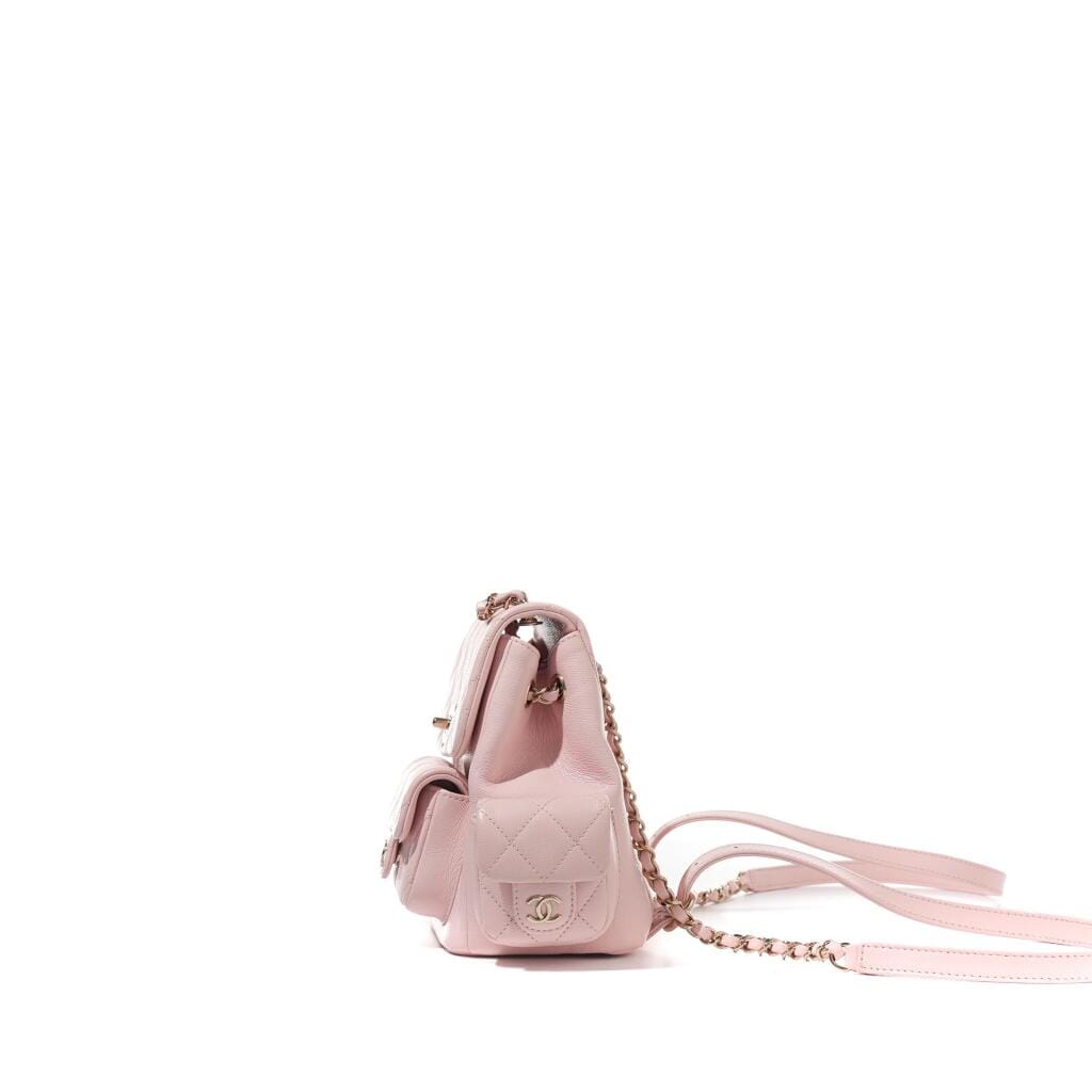 Pink Quilted Caviar Duma Backpack Pale Gold Hardware