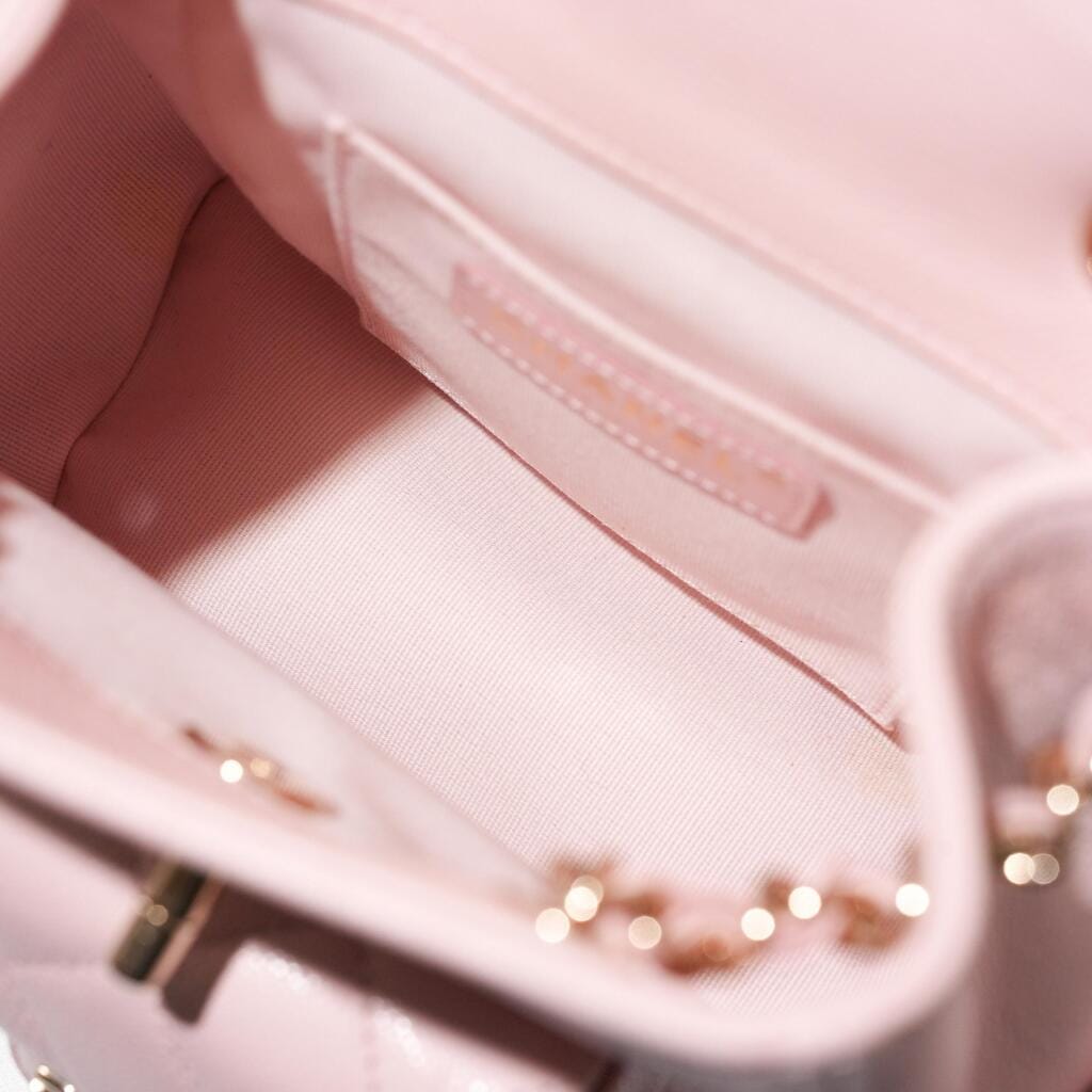 Pink Quilted Caviar Duma Backpack Pale Gold Hardware