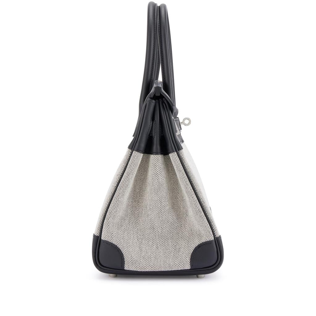 Black Swift and Ecru Toile Birkin 30 Palladium Hardware, 2025