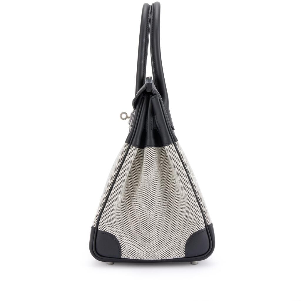 Black Swift and Ecru Toile Birkin 30 Palladium Hardware, 2025