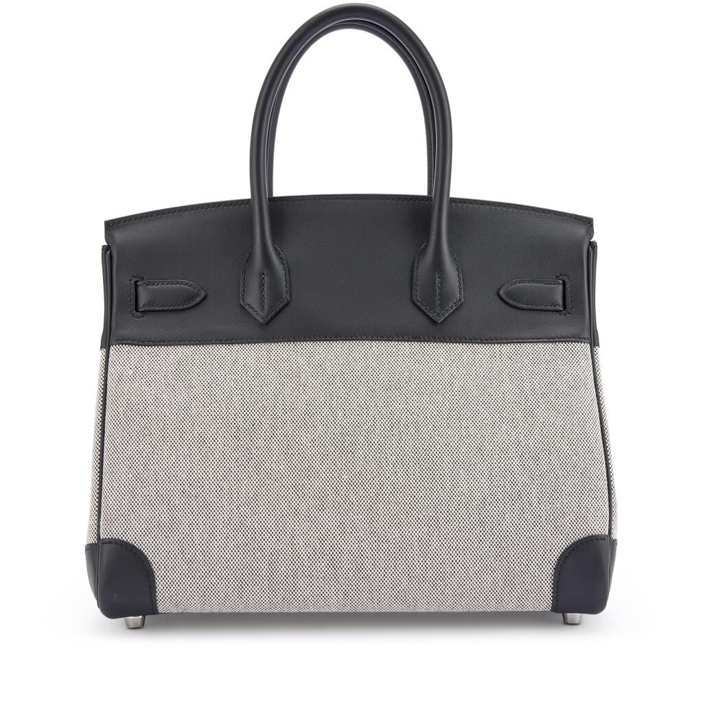 Black Swift and Ecru Toile Birkin 30 Palladium Hardware, 2025