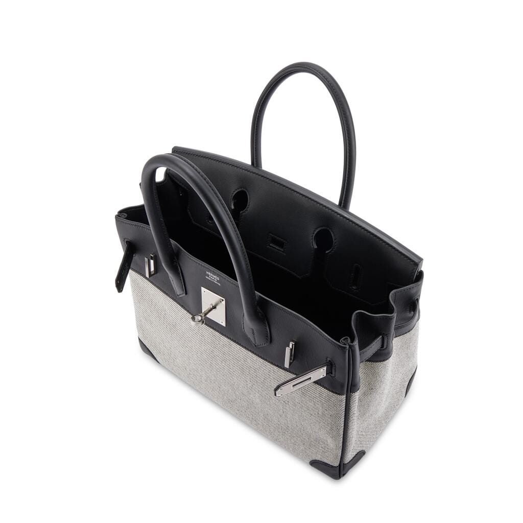 Black Swift and Ecru Toile Birkin 30 Palladium Hardware, 2025