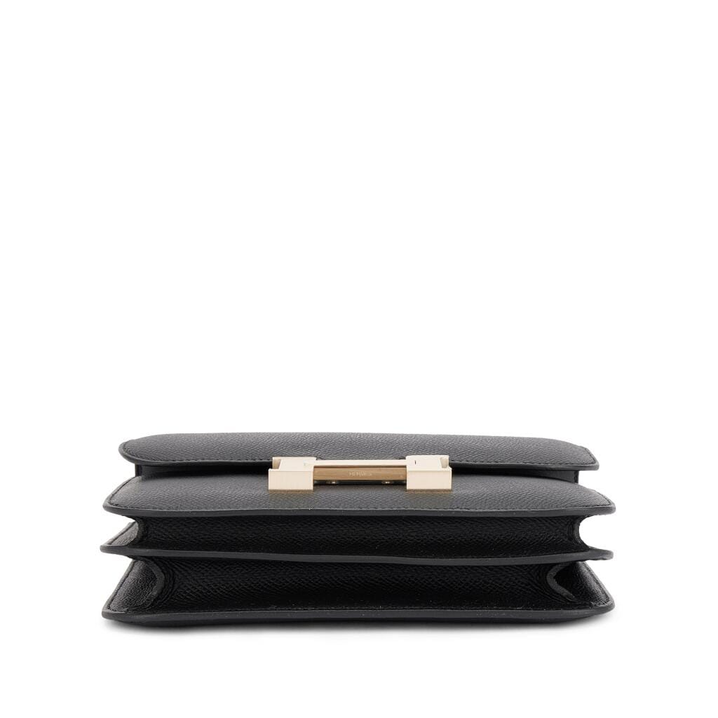 Black Epsom Mini Constance 18 Brushed Gold Hardware, 2025