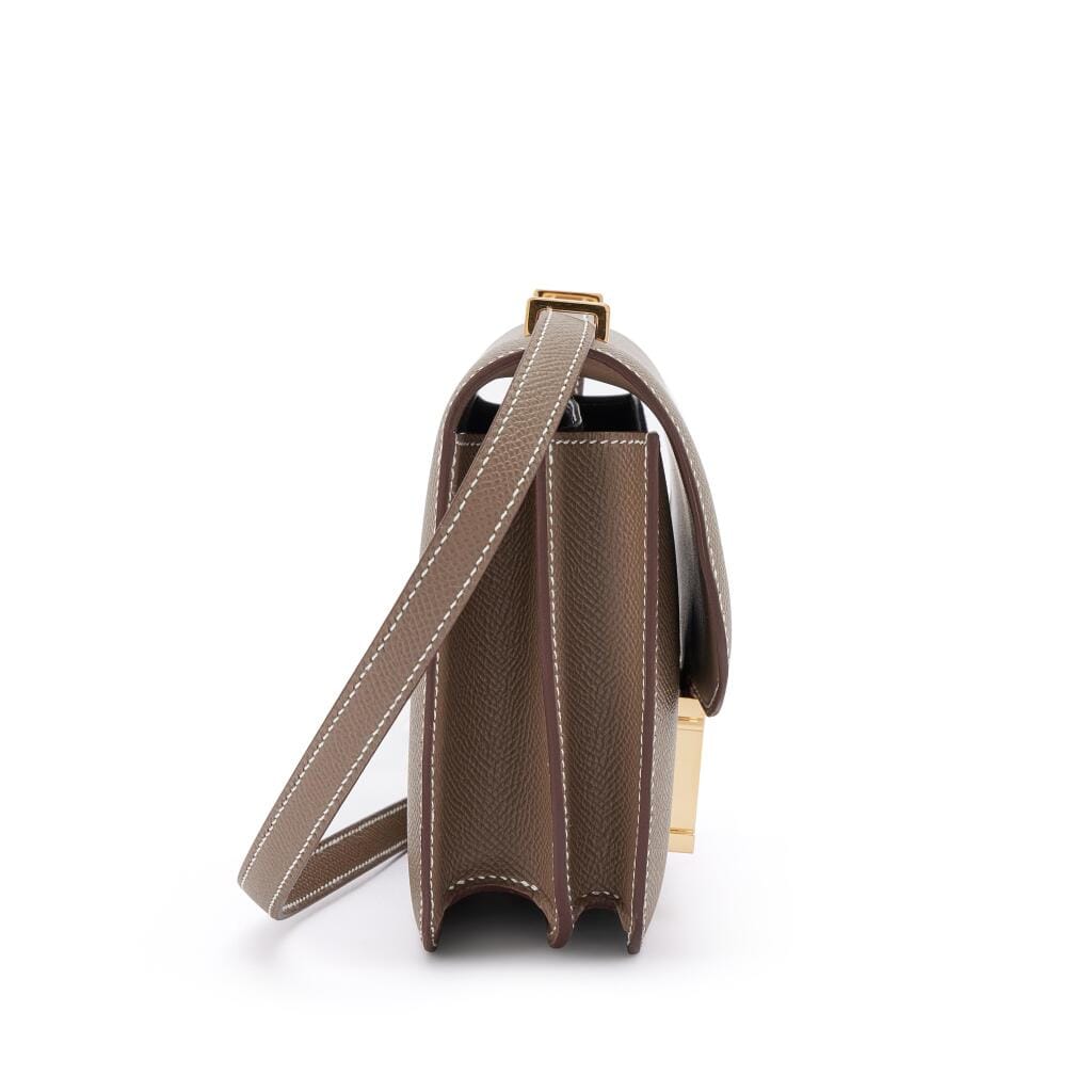 Etoupe Epsom Mini Constance 18 Gold Hardware, 2025