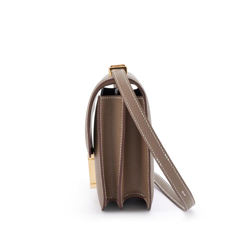 Etoupe Epsom Mini Constance 18 Gold Hardware, 2025