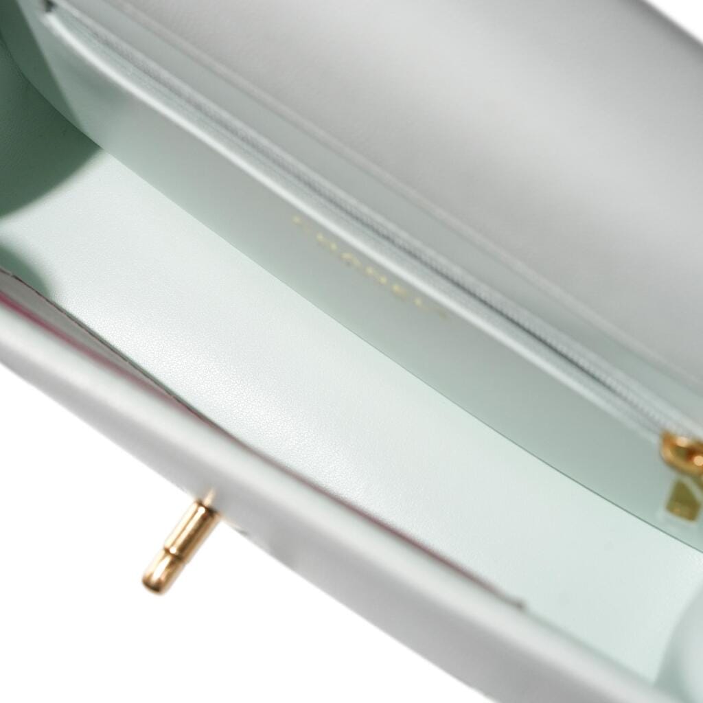 Mint Green Caviar Small Preppy Coco Flap Bag Aged Gold Hardware, 2026