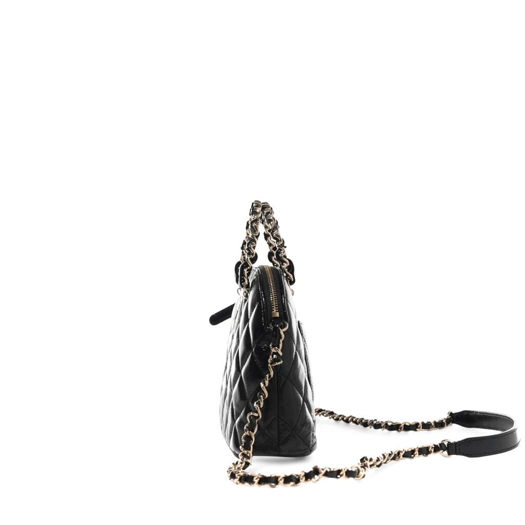Black Quilted Calfskin Clutch with Chain Gold Hardware, 2026