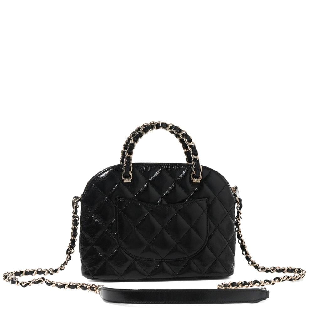 Black Quilted Calfskin Clutch with Chain Gold Hardware, 2026