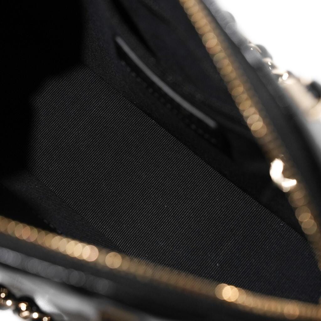 Black Quilted Calfskin Clutch with Chain Gold Hardware, 2026