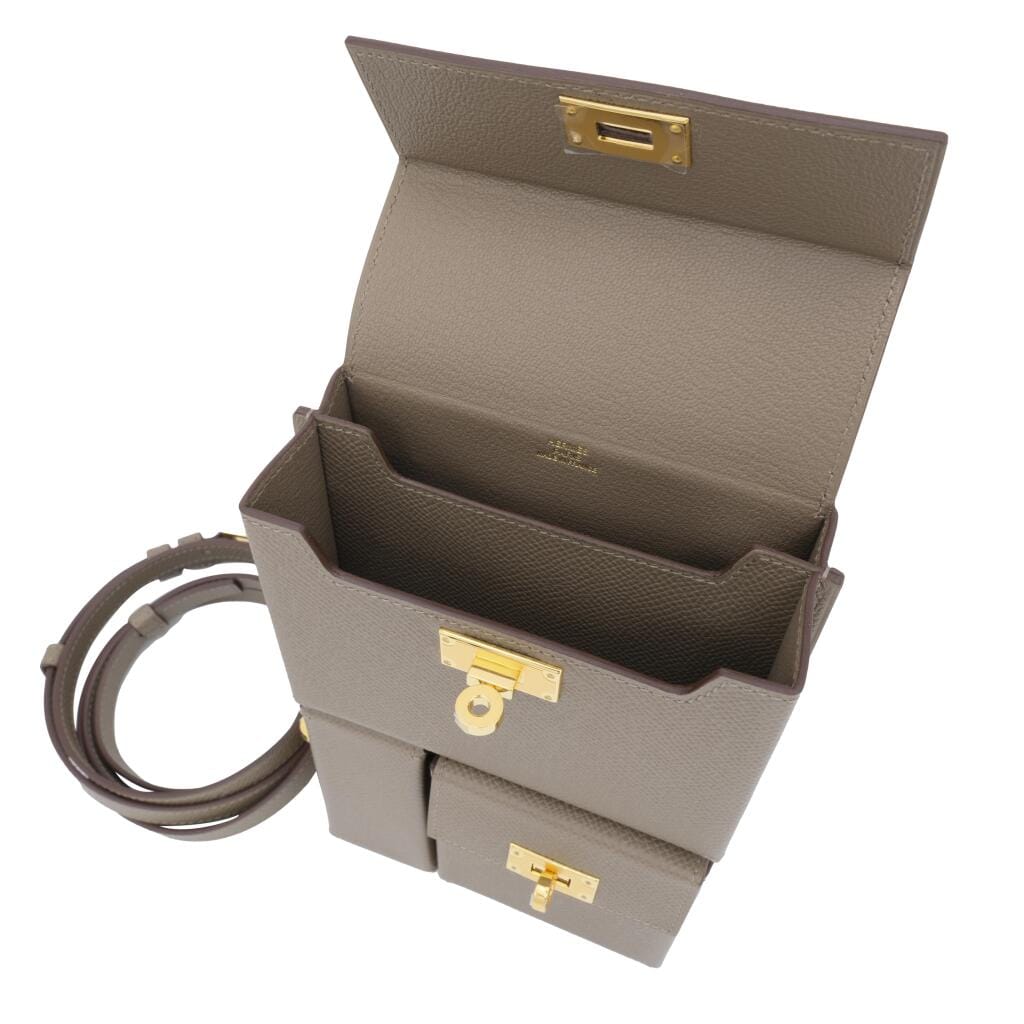 Etoupe Epsom Kelly Multipocket Gold Hardware, 2026