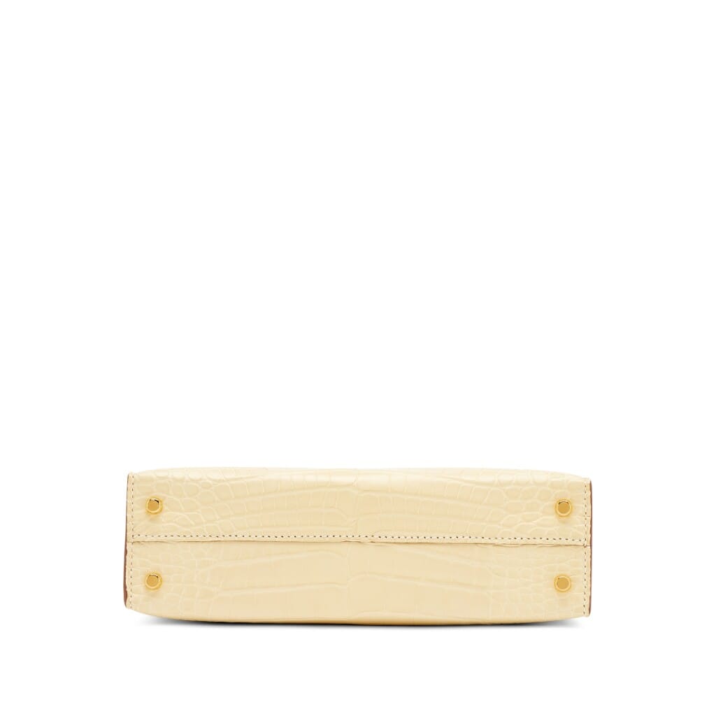 Vanille Matte Mississippiensis Alligator Mini Kelly 20 II Gold Hardware, 2024
