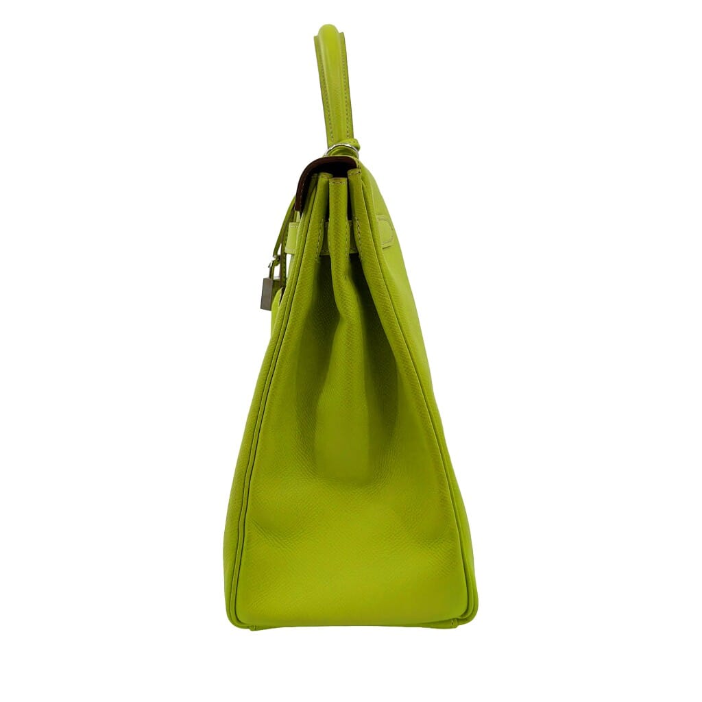 Kiwi and Vert Olive Candy Epsom Retourne Kelly 35 Palladium Hardware, 2011