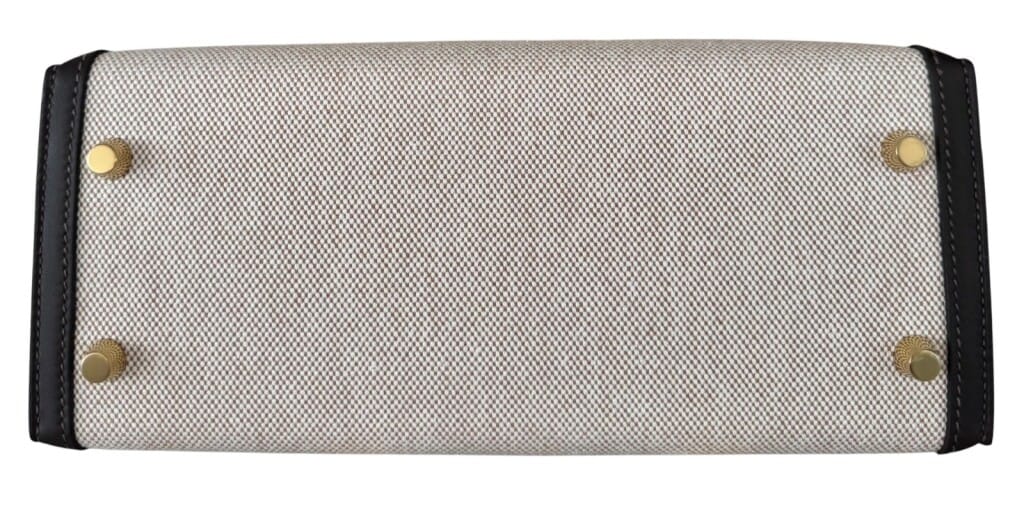 Bai Brun Swift and Ecru Beige Toile H Sellier Kelly 25 Gold Hardware, 2025