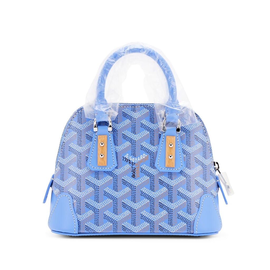 Iris Goyardine Canvas and Chevroches Calfskin Vendome Nano Bag Silver Hardware, 2025