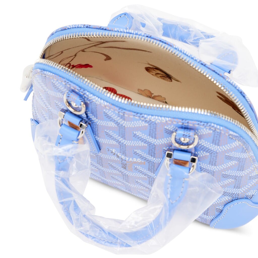 Iris Goyardine Canvas and Chevroches Calfskin Vendome Nano Bag Silver Hardware, 2025