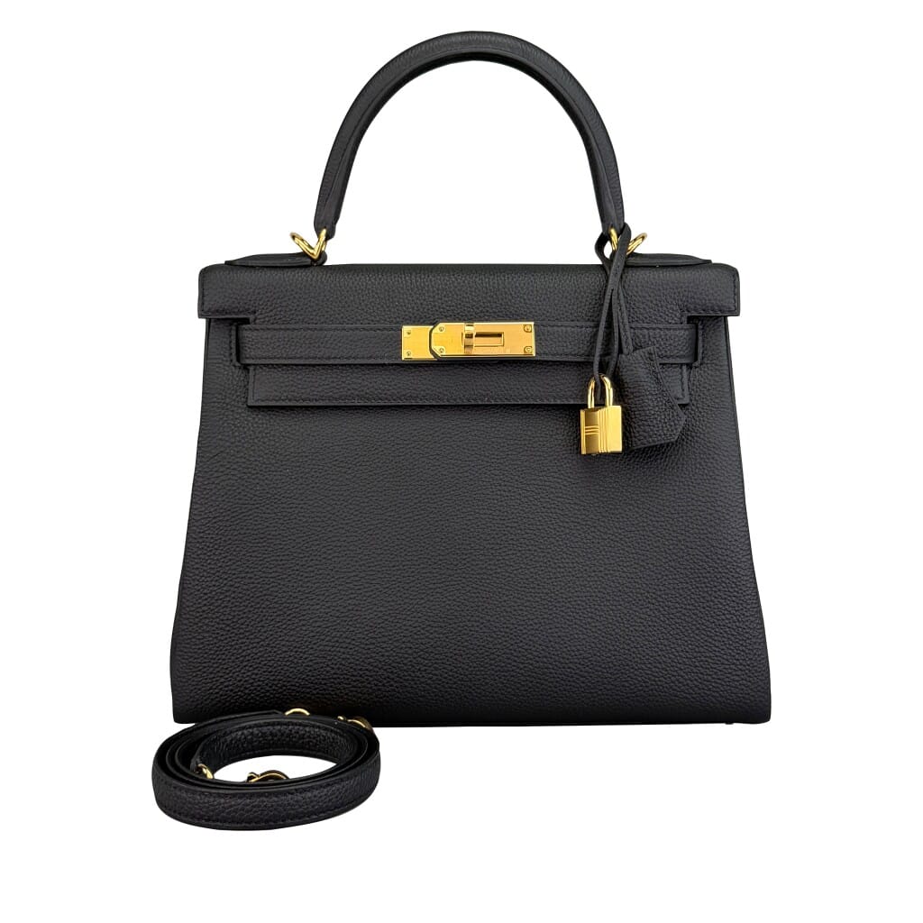 Black Togo Retourne Kelly 28 Gold Hardware, 2026