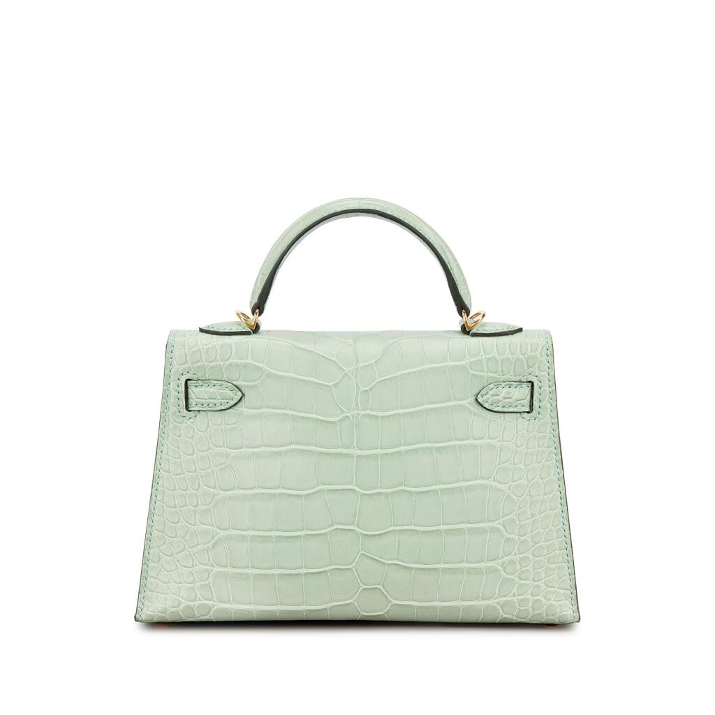 Vert d'Eau Matte Mississippiensis Alligator Mini Kelly II 20 Gold Hardware, 2024