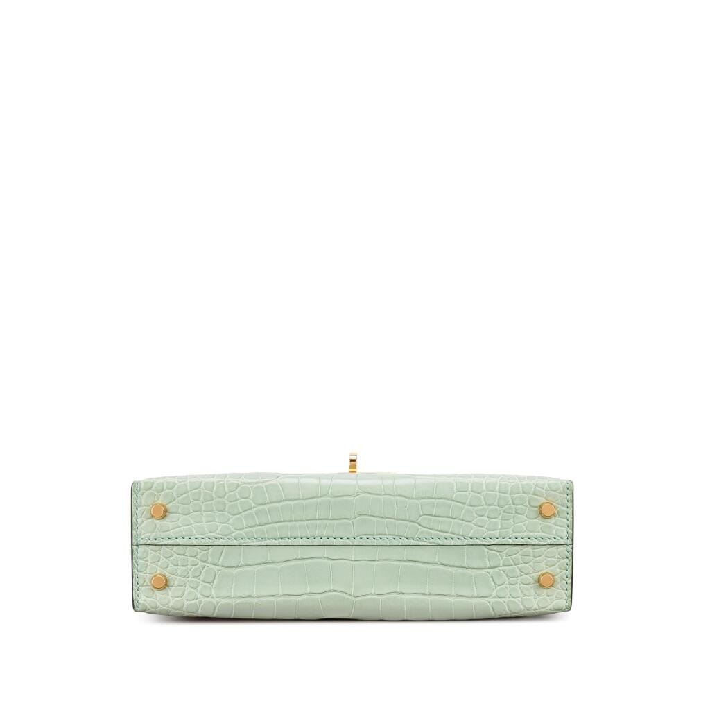 Vert d'Eau Matte Mississippiensis Alligator Mini Kelly II 20 Gold Hardware, 2024
