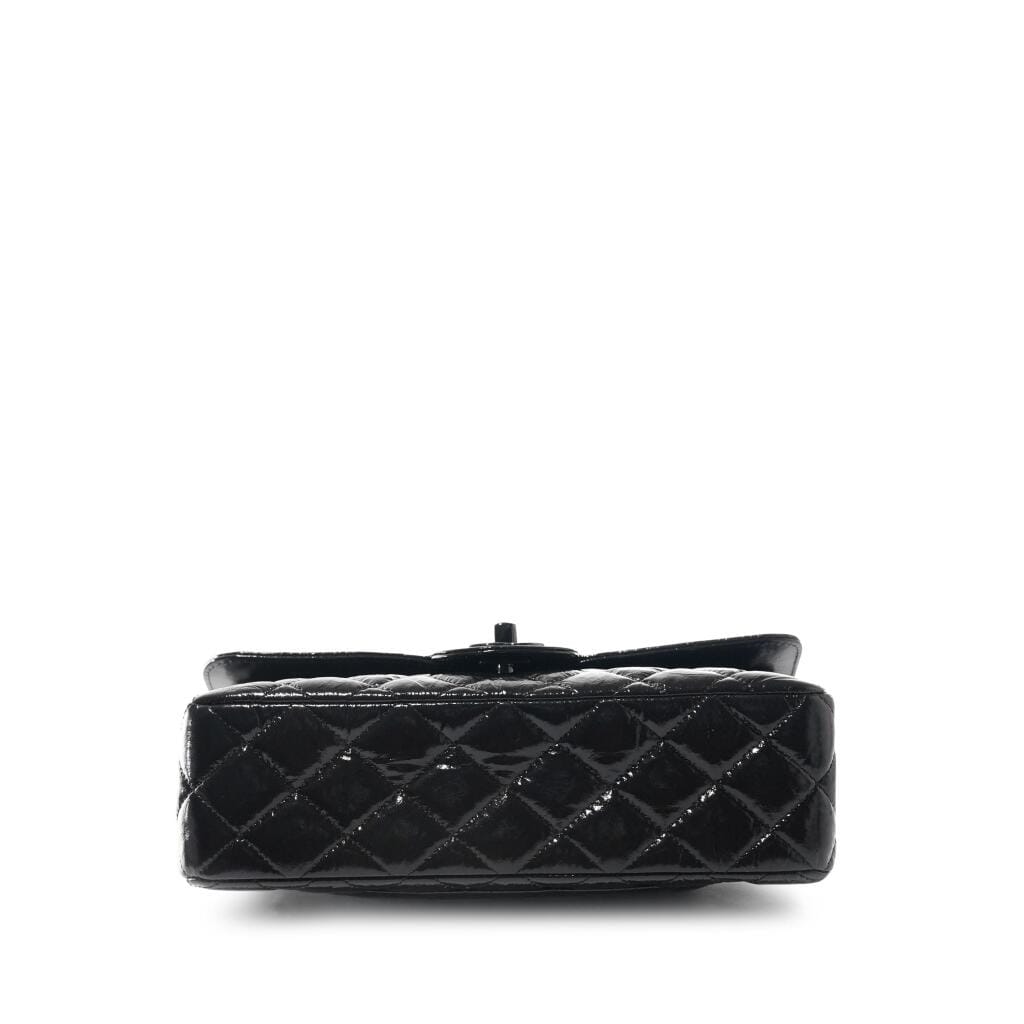 So Black Shiny Quilted Calfskin Small Timeless Double Flap Black Hardware, 2020