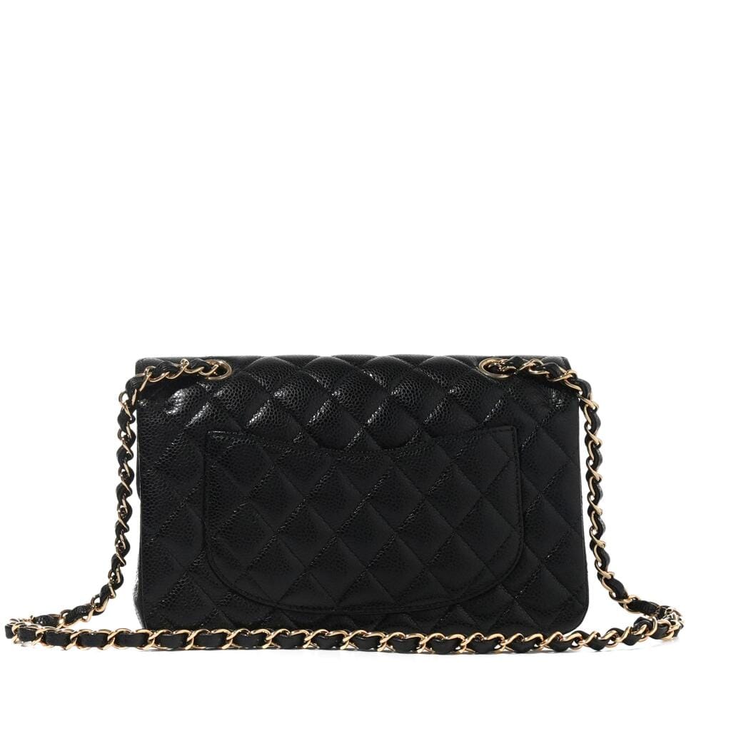 Black Quilted Caviar Small Timeless Double Flap Gold Hardware, 2022