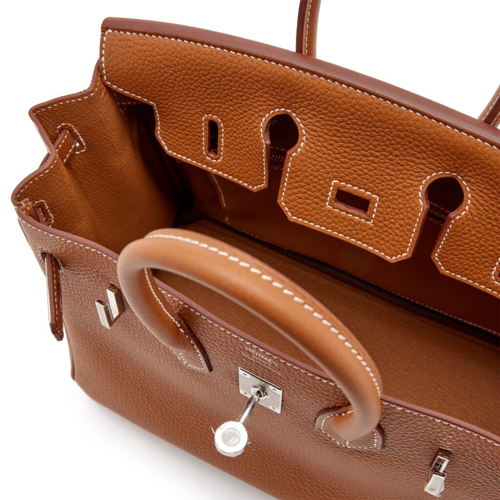 Gold Togo Birkin 25 Palladium Hardware, 2025