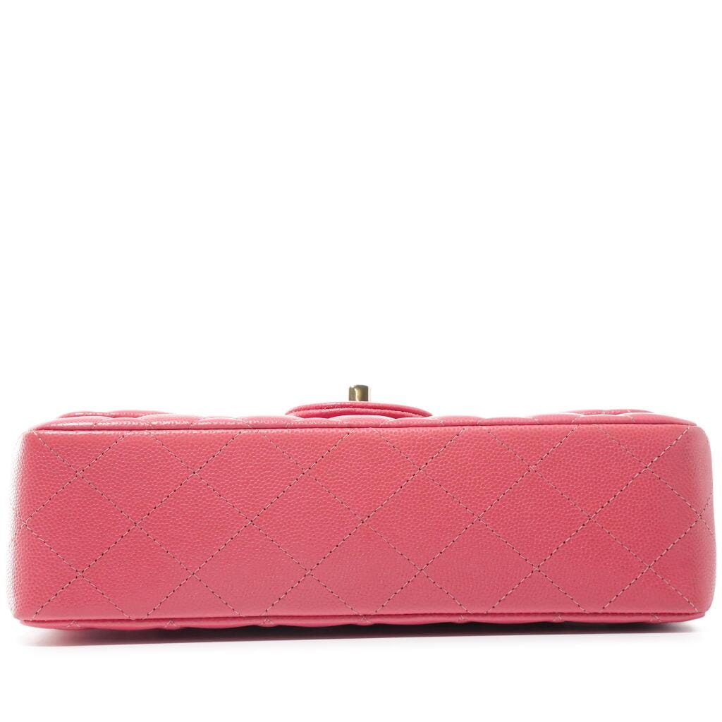 Pink Quilted Caviar Timeless Small Double Flap Bag Gold Hardware, 2020