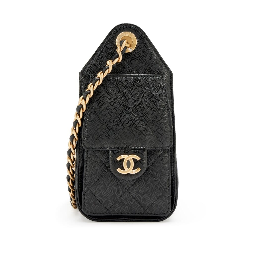Black Quilted Caviar Mini 25 Aged Gold Hardware, 2026