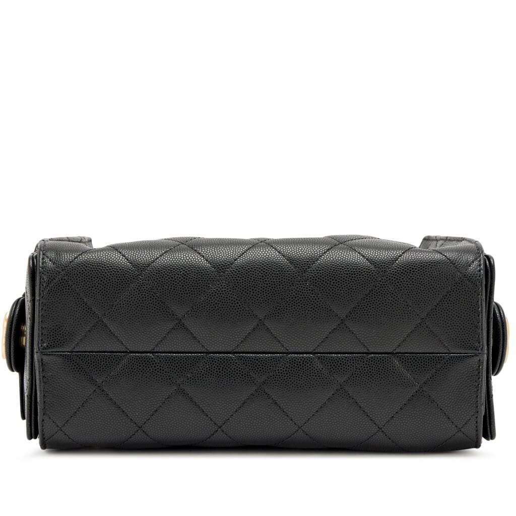 Black Quilted Caviar Mini 25 Aged Gold Hardware, 2026