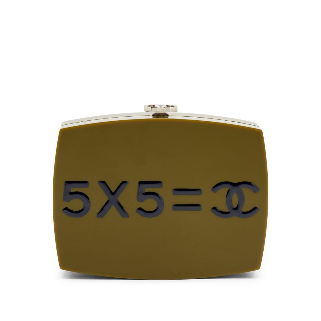 Green Acrylic Feministe Mais Feminine Box Minaudière Cluch Silver Hardware, 2014-2015