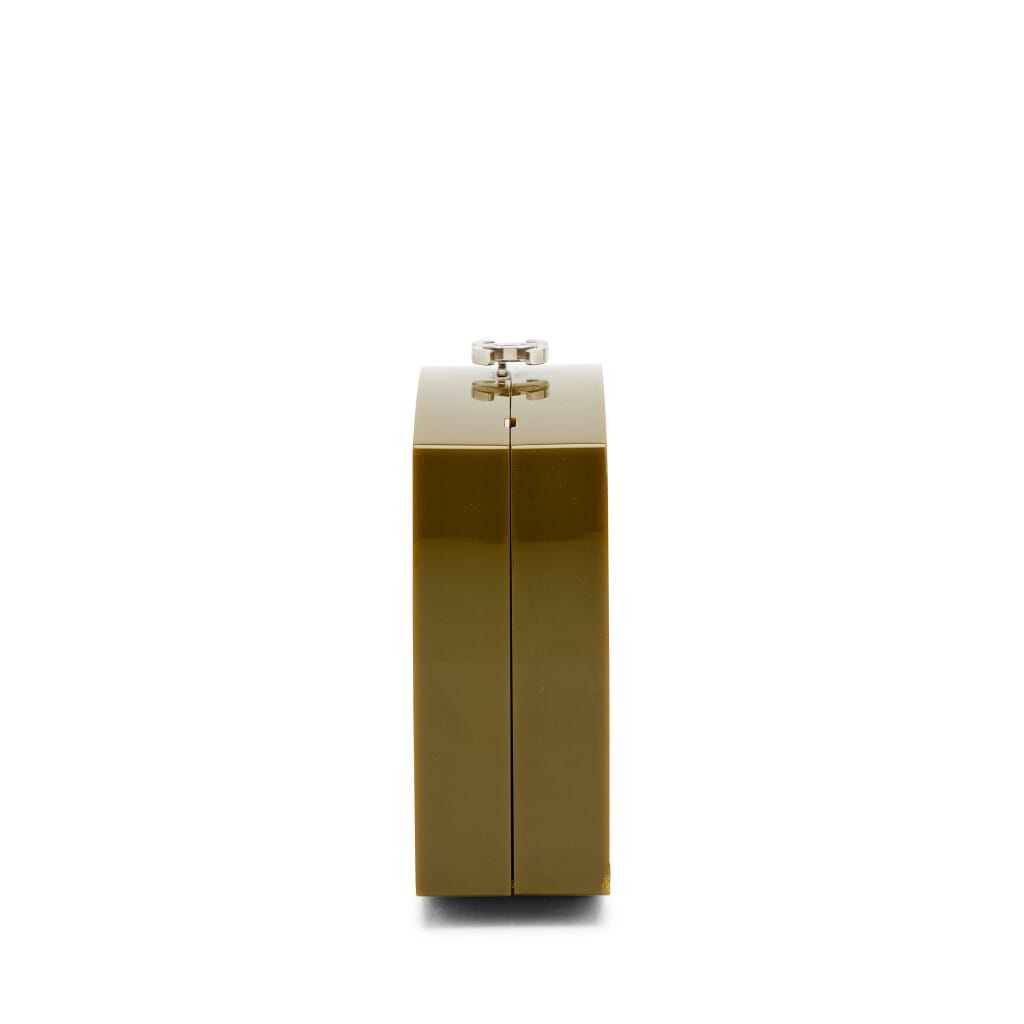 Green Acrylic Feministe Mais Feminine Box Minaudière Cluch Silver Hardware, 2014-2015