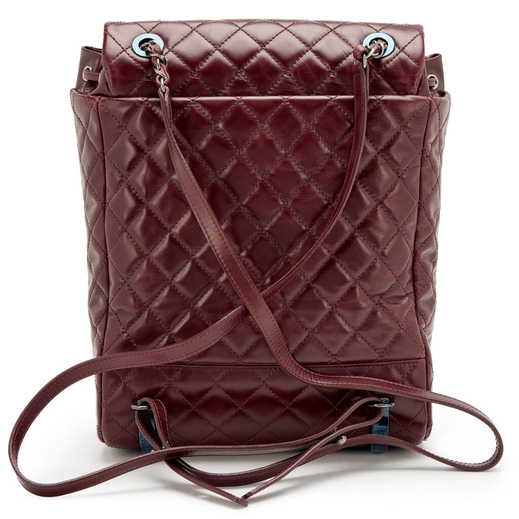 Burgundy Quilted Calfskin Large Mountain Backpack Ruthenium Hardware, 2017