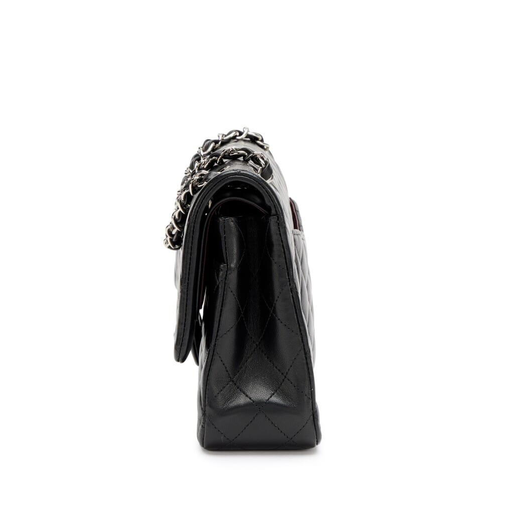 Black Quilted Lambskin Medium Classic Double Flap Bag Silver Hardware, 2017-2018