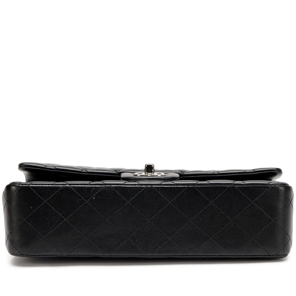 Black Quilted Lambskin Medium Classic Double Flap Bag Silver Hardware, 2017-2018