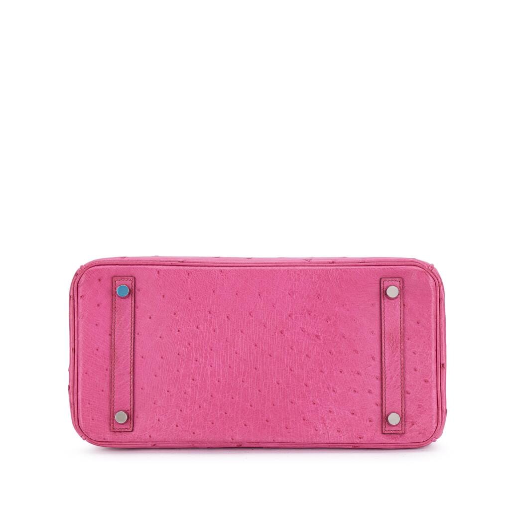 Fuchsia Ostrich Birkin 30 Palladium Hardware, 2007