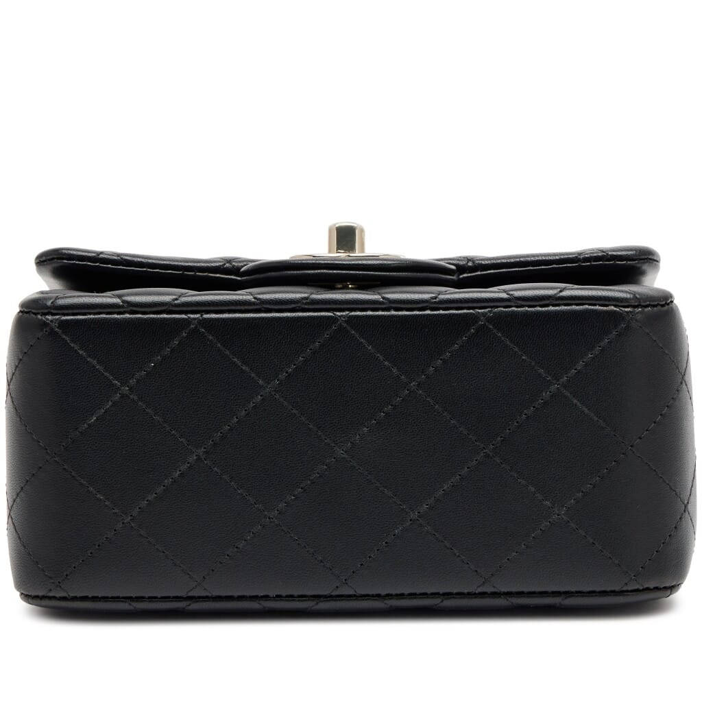 Black Quilted Lambskin Mini Square Classic Single Flap Bag Light Gold Hardware, 2026
