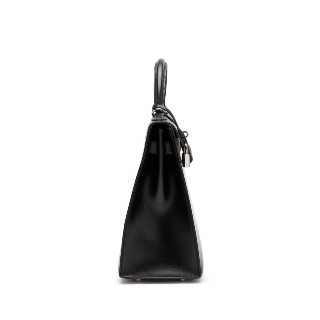Vintage Black Box Calf Kelly 32 Sellier Palladium Hardware, 2000