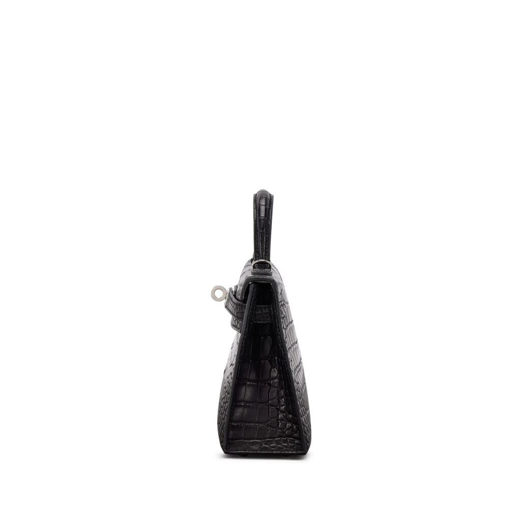Black Matte Alligator and Gris Perle HSS Mini Kelly II 20 Palladium Hardware, 2025