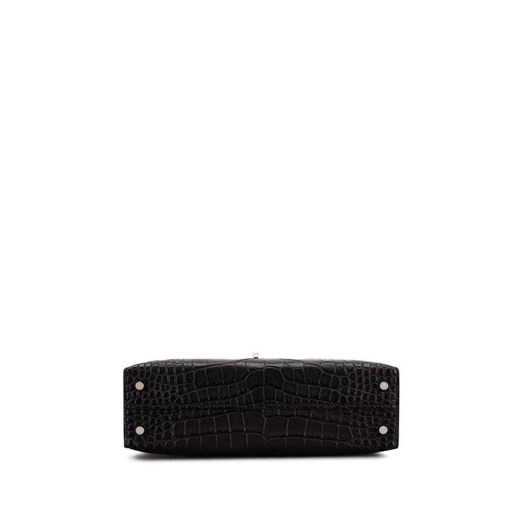 Black Matte Alligator and Gris Perle HSS Mini Kelly II 20 Palladium Hardware, 2025